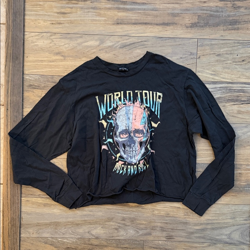 Black Long Sleeve Graphic Tee